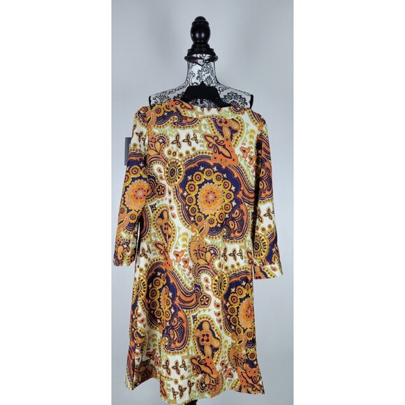 Jude Connally Dress Womens L Beth Shift Tank Geometric Print Stretch Made Usa - Picture 4 of 12